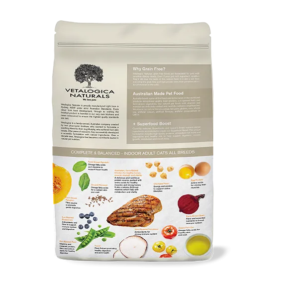 4 x 100g Vetalogica Naturals Grain Free Chicken Indoor Adult Cat Food Samples