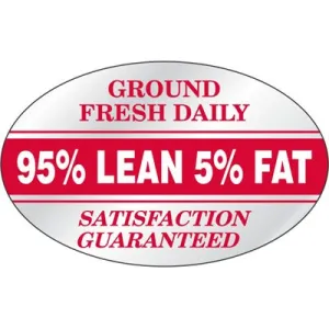 95% Lean 5% Fat-Ground Fresh Label | Roll of 500