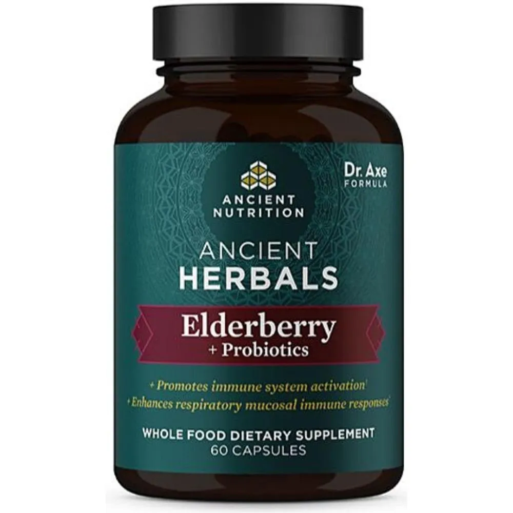 Ancient Nutrition Elderberry   Probiotics 60 Capsules