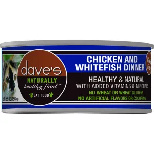 Dave's Pet Food Naturally Healthy Chicken & Whitefish Dinner Grain-Free Wet Cat Food 5.5oz