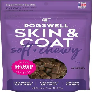 Dogswell Skin & Coat Soft & Chewy Salmon Flavored Treats for Dogs 14 oz