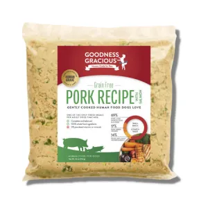 Goodness Gracious Human Grade Synthetic Free Pork with Salmon Recipe Gently Cooked Frozen Dog Food