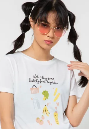 Healthy Food Crew Neck T-shirt