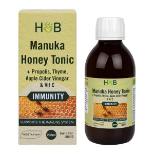 Holland & Barrett Manuka Honey Tonic   Propolis, Thyme, Apple Cider Vinegar, Vit C & Zinc 200ml Liquid