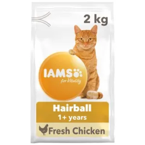 IAMS for Vitality Adult Dry Cat Food Hairball Reduction with Fresh Chicken 2kg