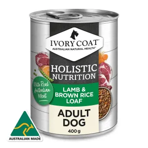 Ivory Coat Holistic Nutrition Adult Wet Dog Food Lamb & Brown Rice Loaf 400g