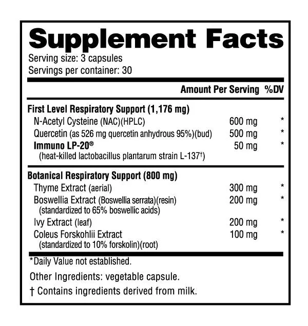 NutraBio- Lungs 90 caps