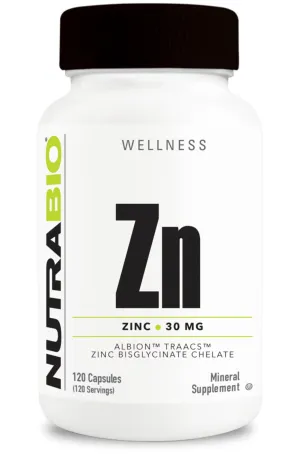 NutraBio- Zinc (Zn) 120 Veggie Capsules