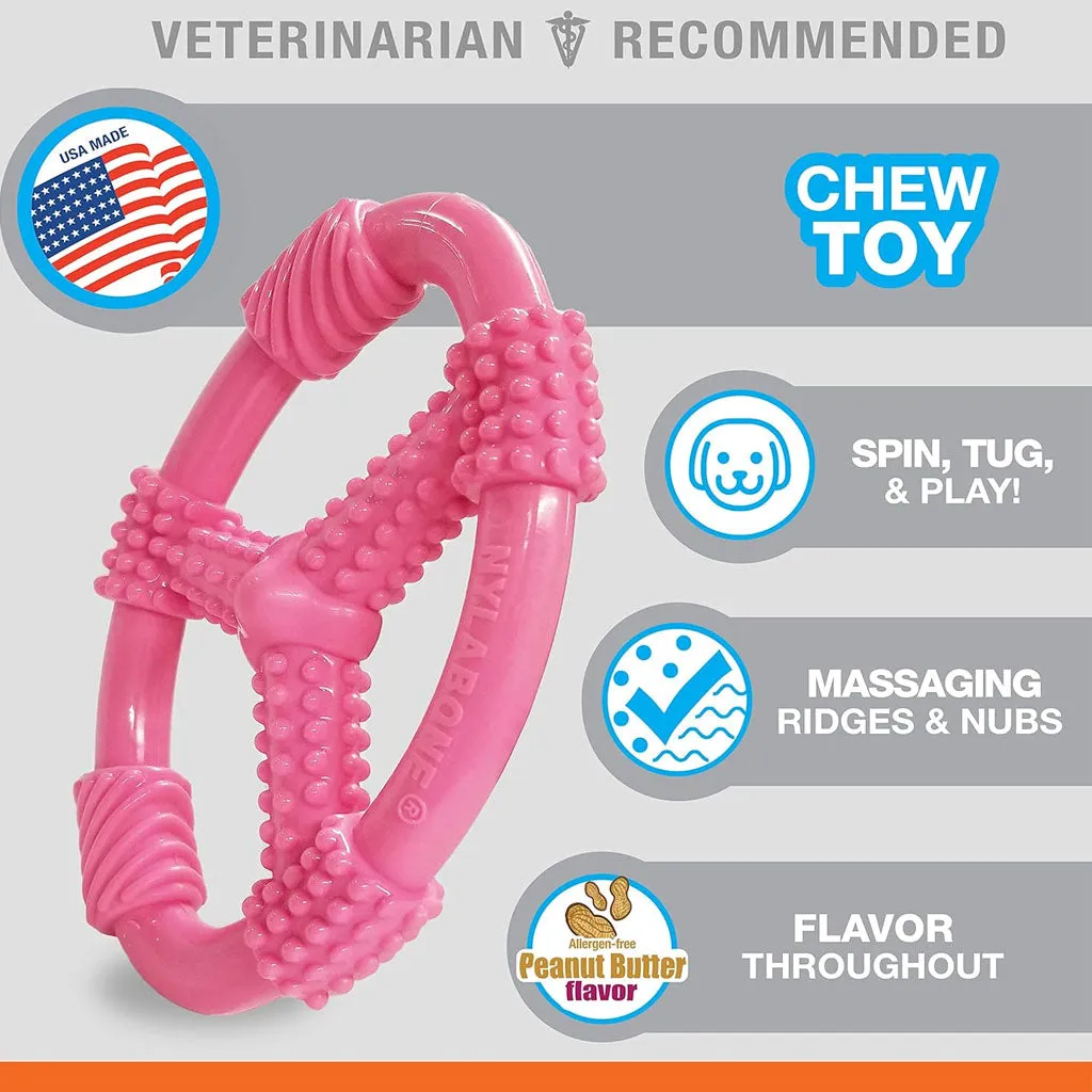 Nylabone Spin Tug & Play Puppy Chew Dog Toy, Medium/Wolf