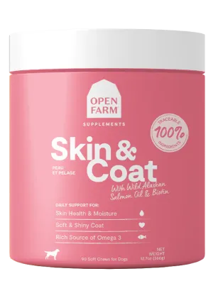 Open Farm Skin & Coat Supplement Chews For Dogs, 90-Count