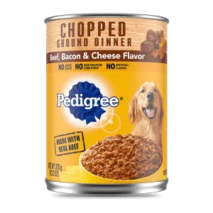 PEDIGREE® Wet Dog Food Chopped Ground Dinner with Beef, Bacon & Cheese Flavor 13.2 Oz