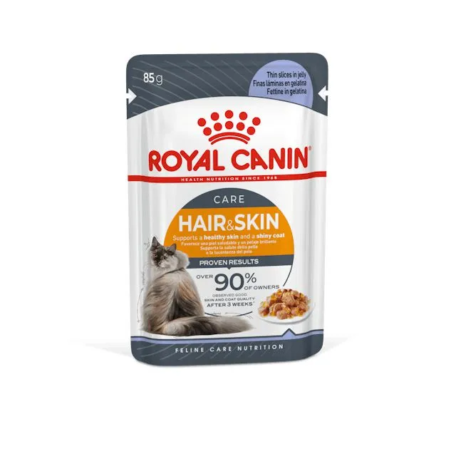 Royal Canin Cat Hair and Skin Care Jelly Adult Wet Food Pouch 85g^^^