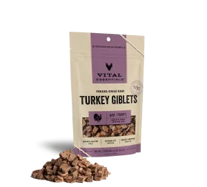 Vital Essentials Freeze-Dried Raw Turkey Giblets 2-oz, Dog Treat