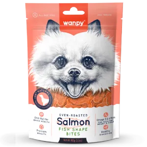 Wanpy Dog Oven-Roasted Salmon Fish Shape Bites 100g