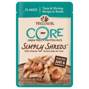 Wellness CORE Simply Shreds Flaked Tuna and Shrimp Recipe Wet Cat Food 50g x 12